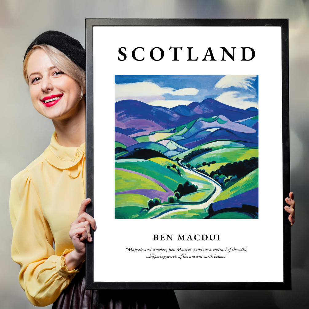 Person holding a poster of Ben Macdui