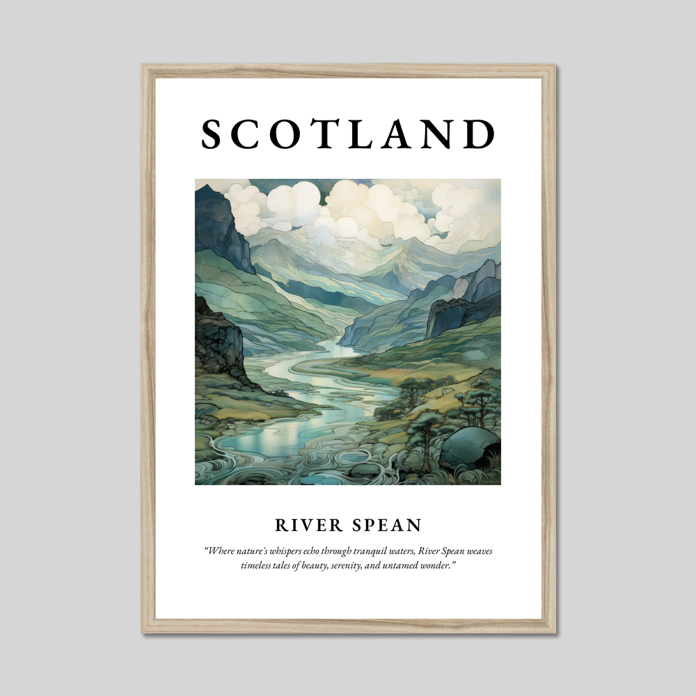 Poster in a natural frame with the word Scotland