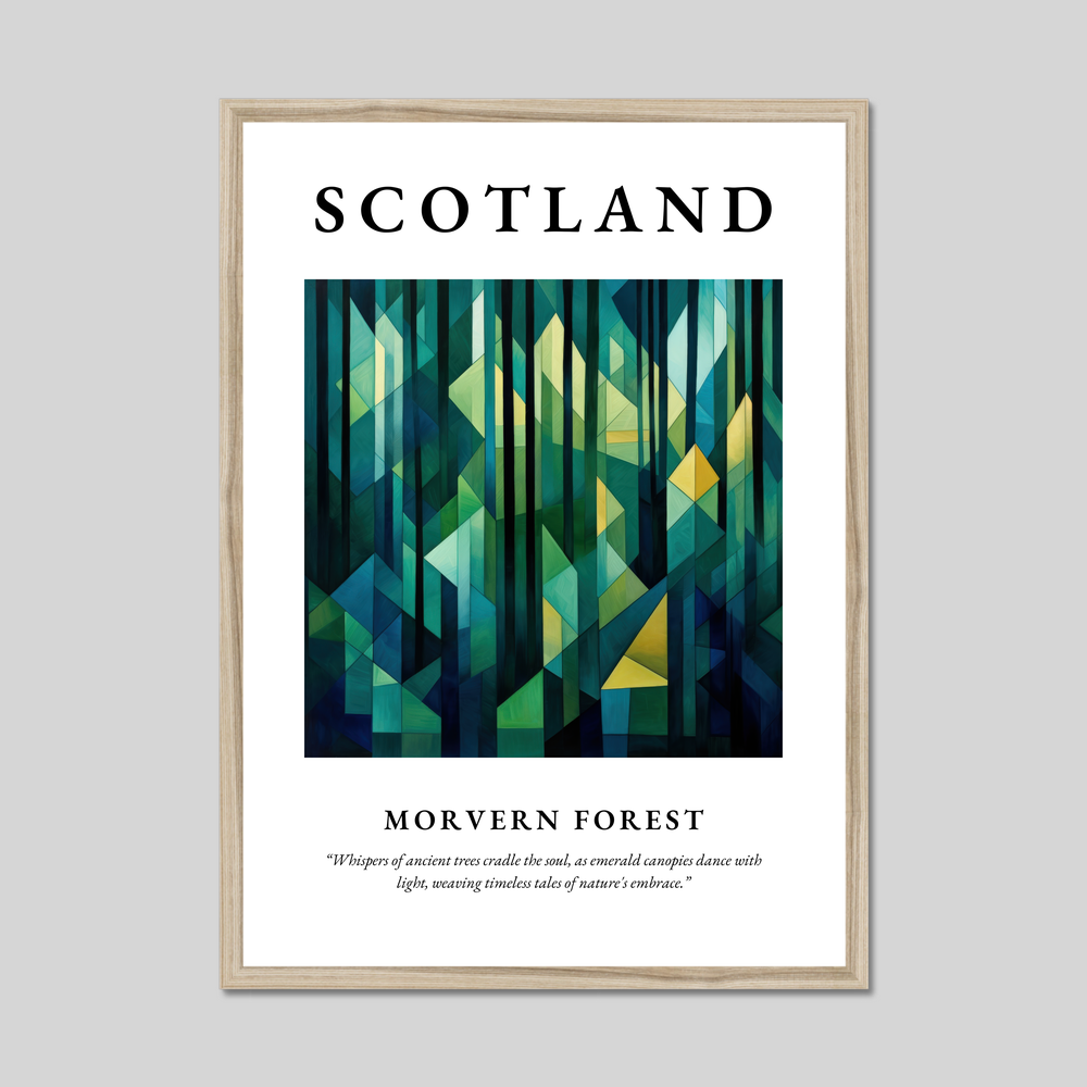 Poster in a natural frame with the word Scotland