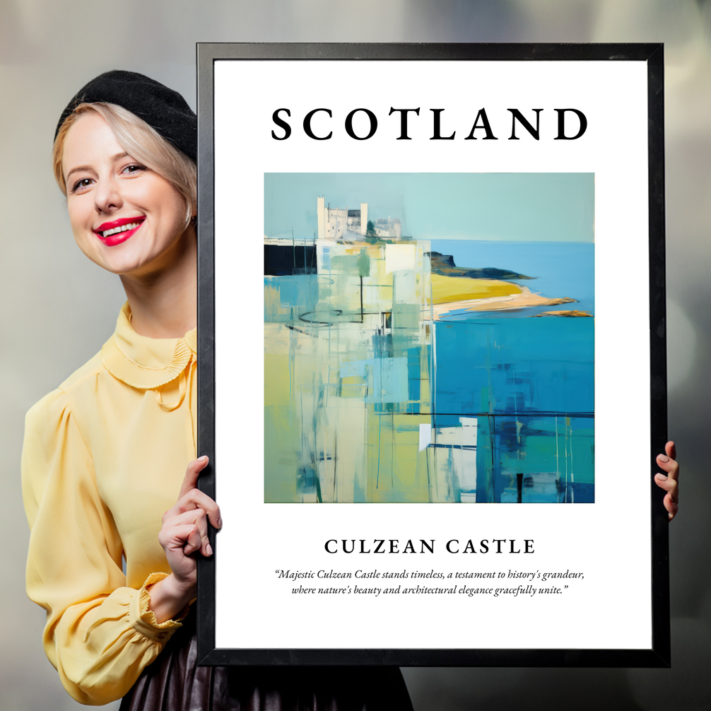 Person holding a poster of Culzean Castle