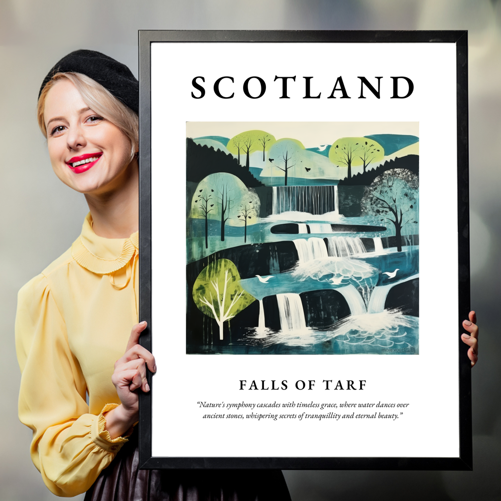 Person holding a poster of Falls of Tarf