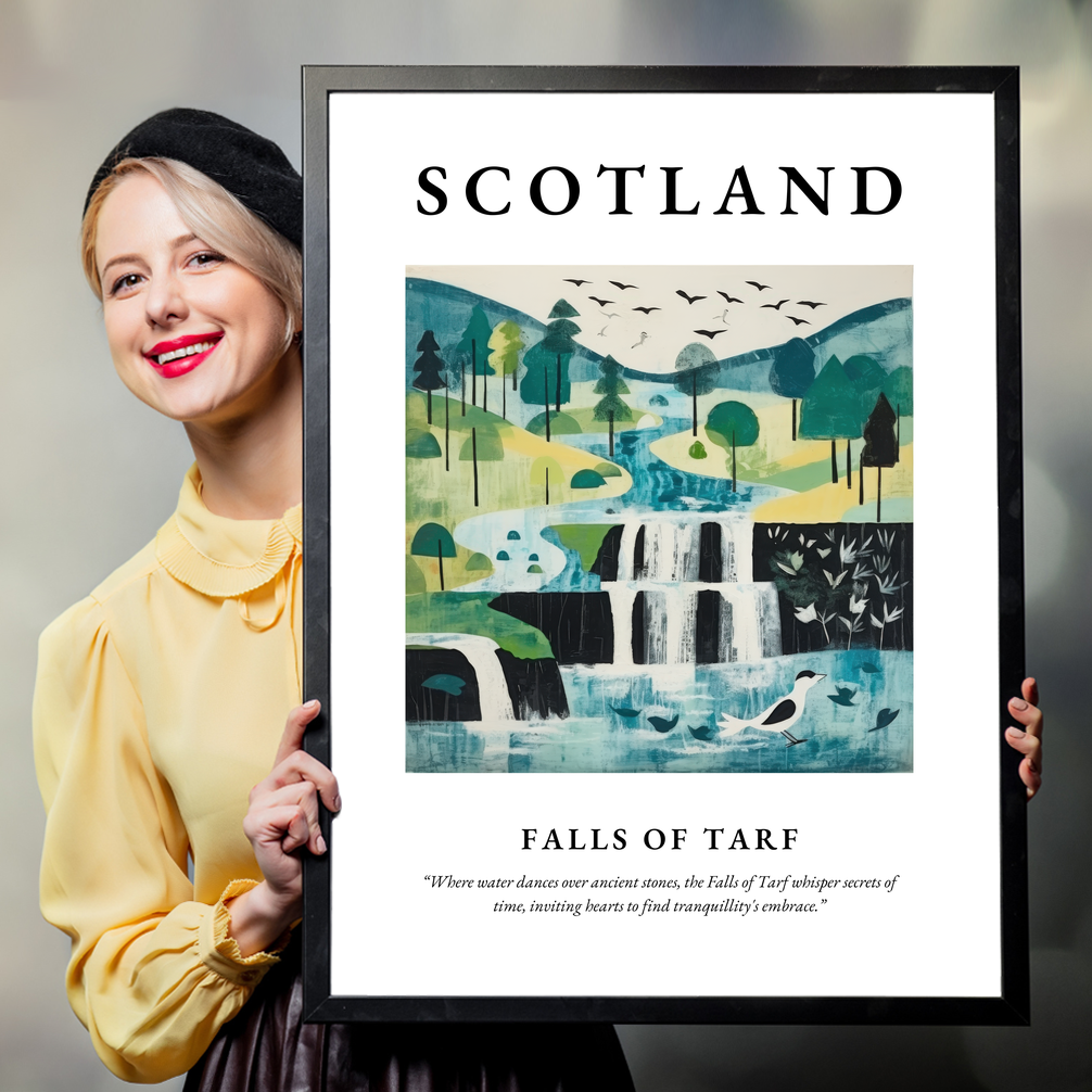 Person holding a poster of Falls of Tarf