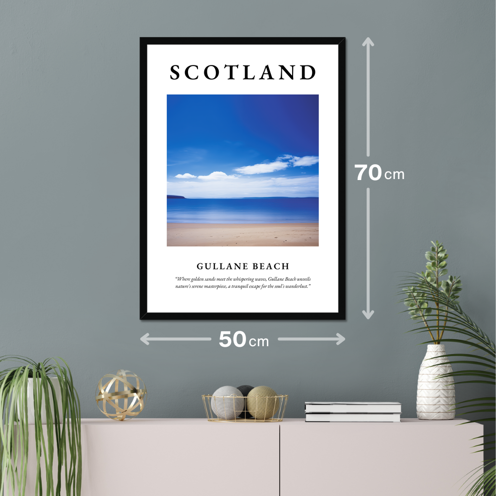 Poster of Gullane Beach hanging on a wall