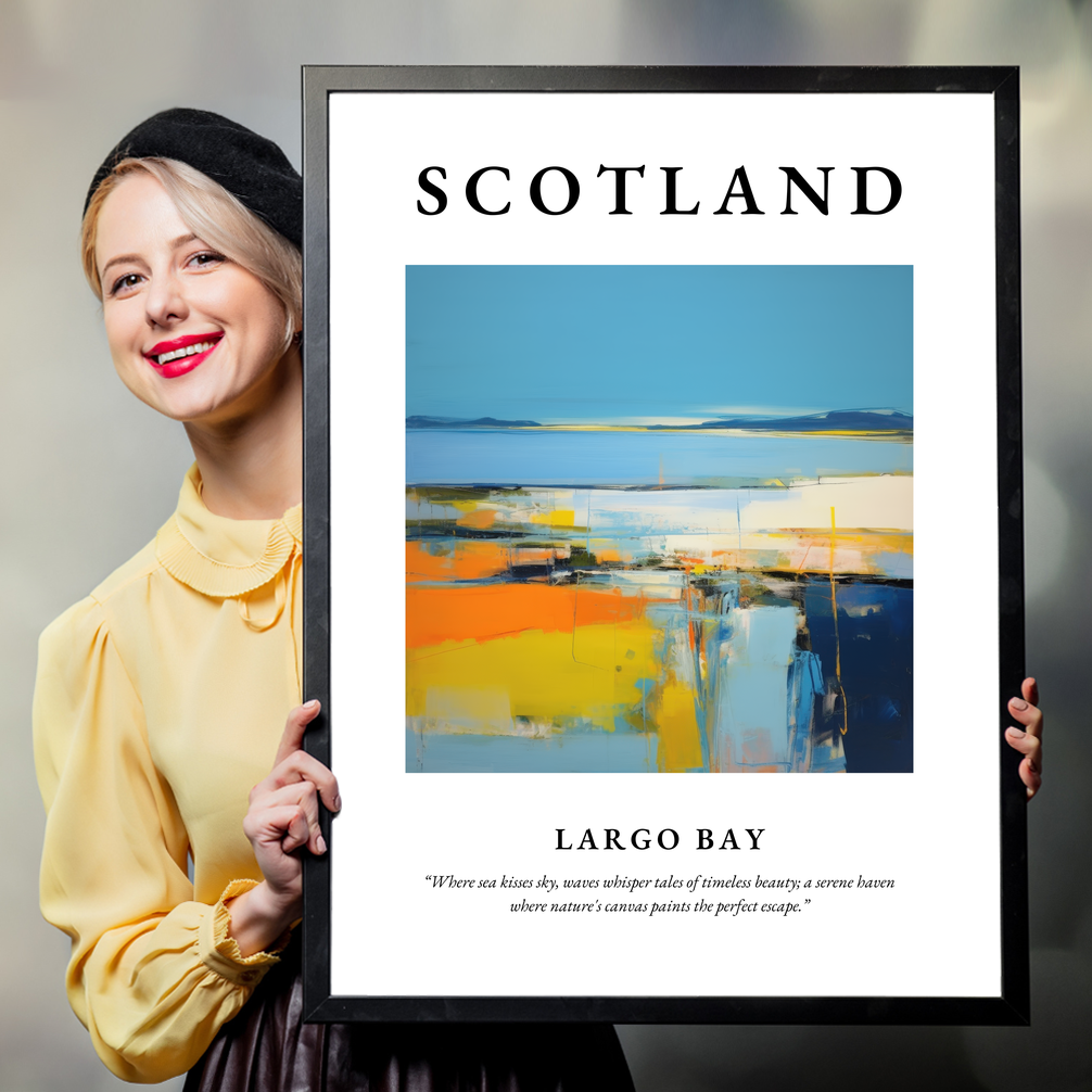 Person holding a poster of Largo Bay