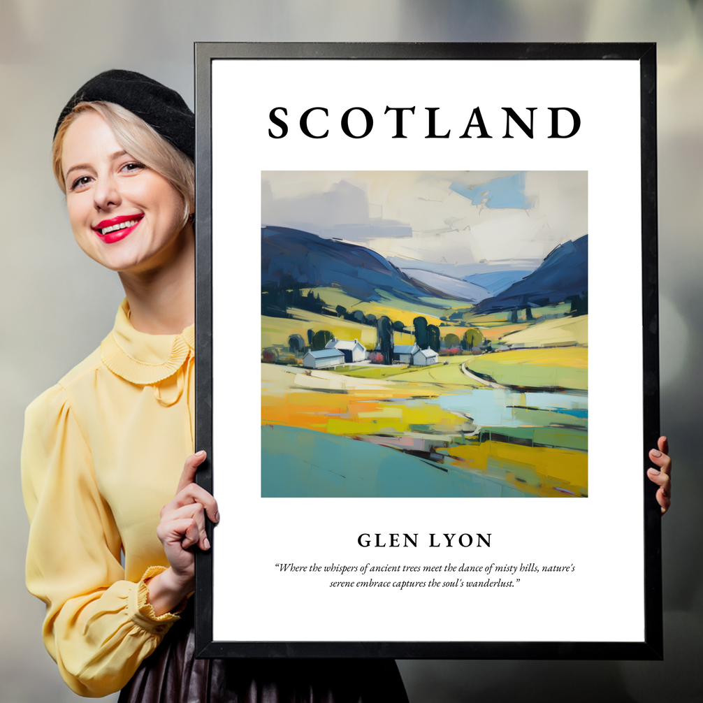 Person holding a poster of Glen Lyon