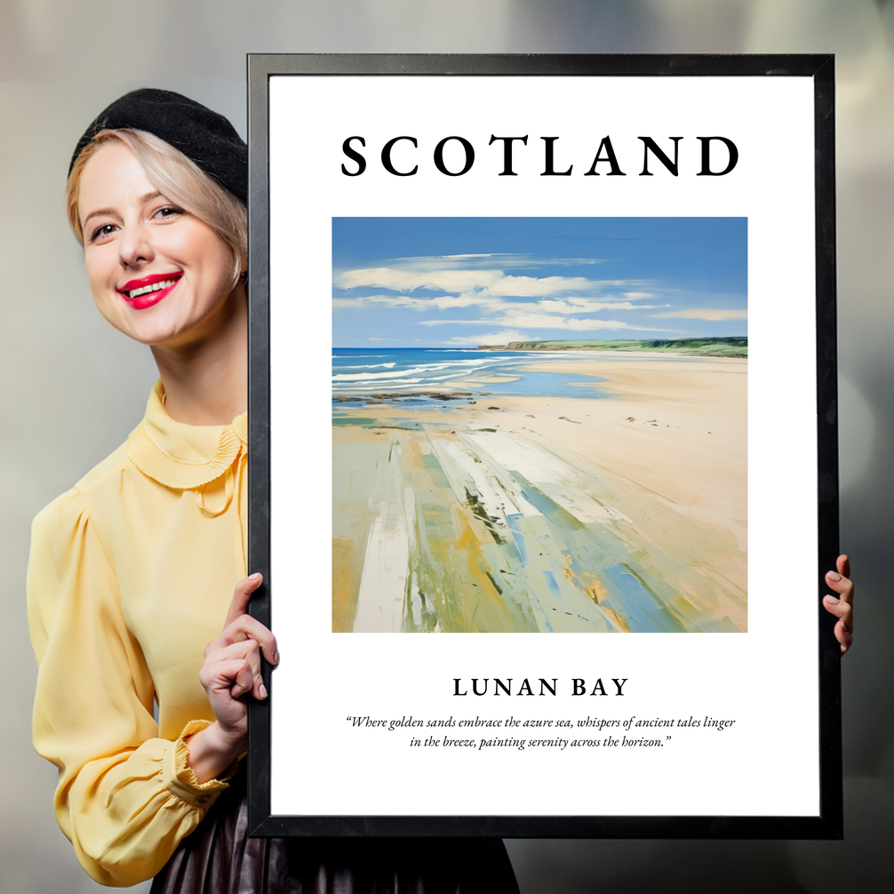 Person holding a poster of Lunan Bay