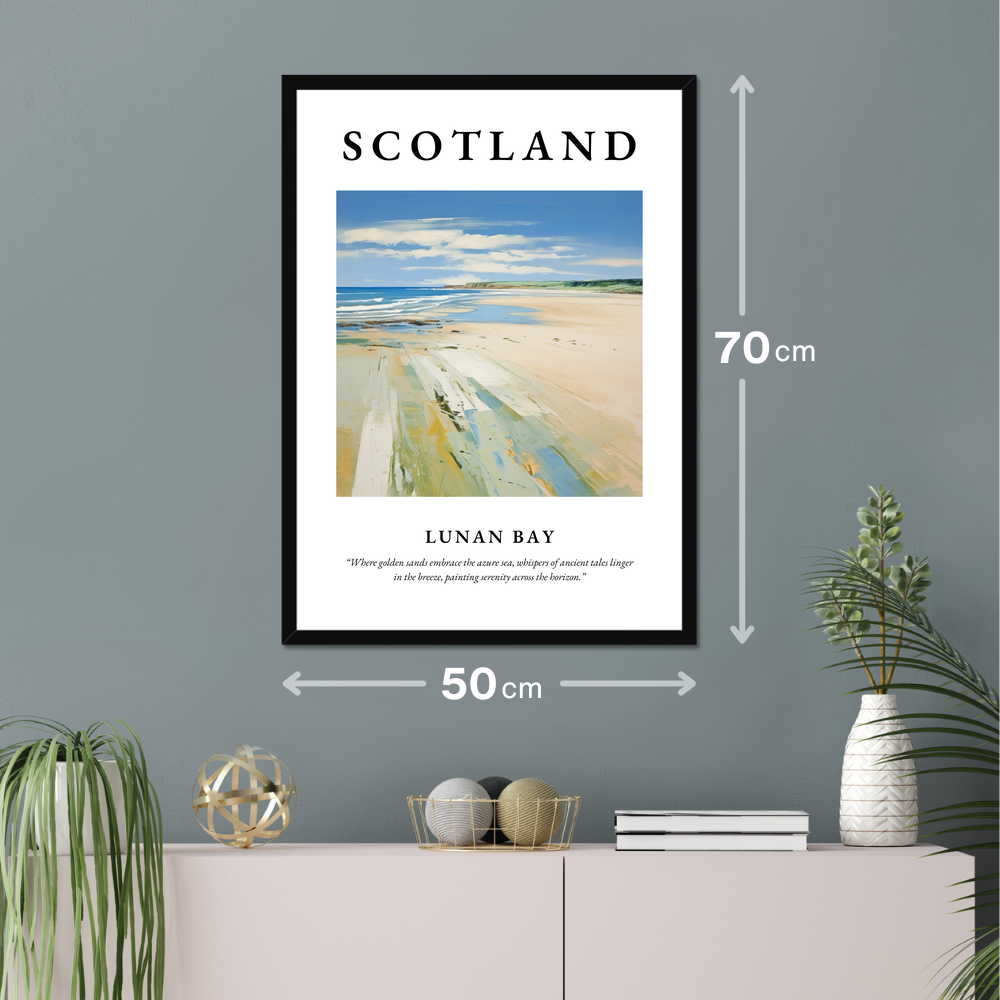 Poster of Lunan Bay hanging on a wall