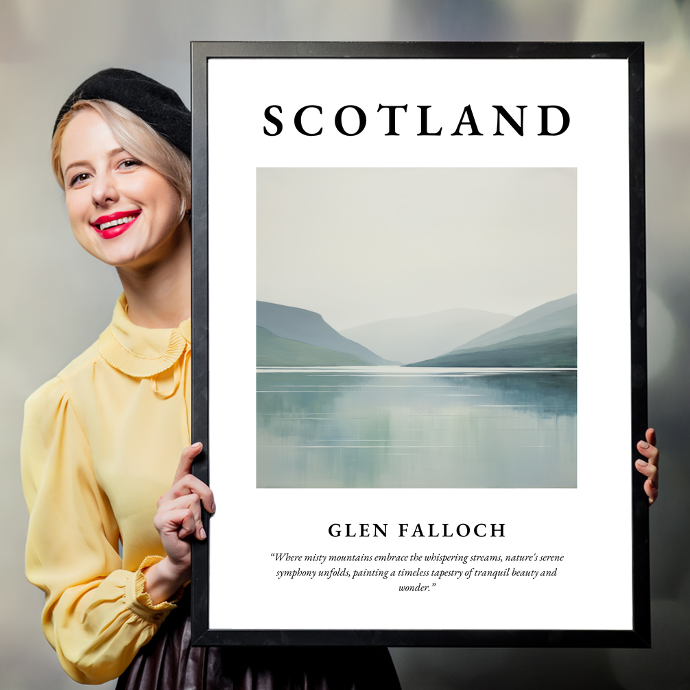 Person holding a poster of Glen Falloch