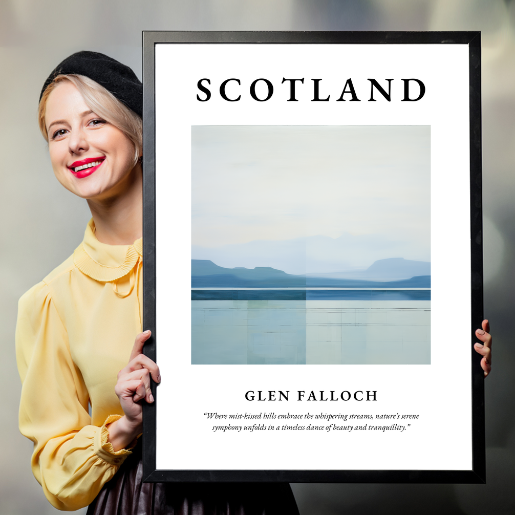 Person holding a poster of Glen Falloch