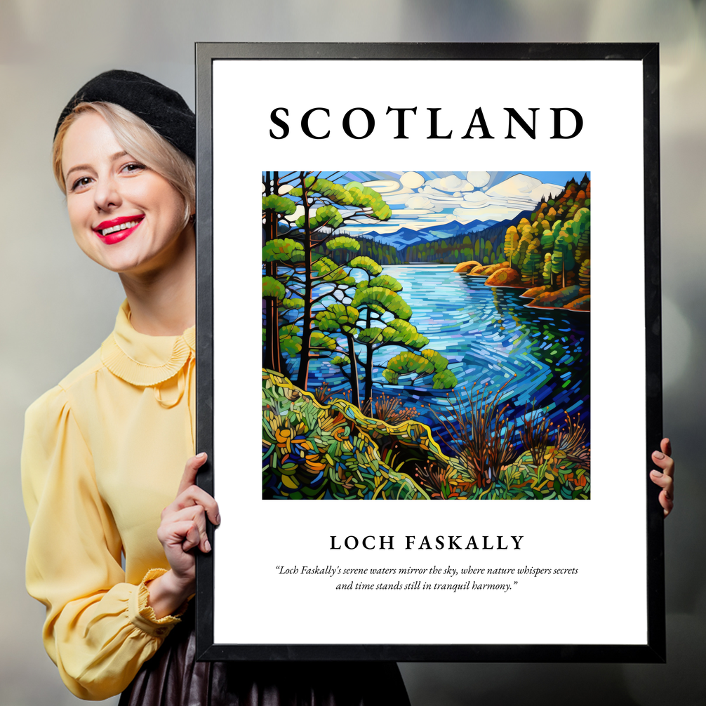 Person holding a poster of Loch Faskally