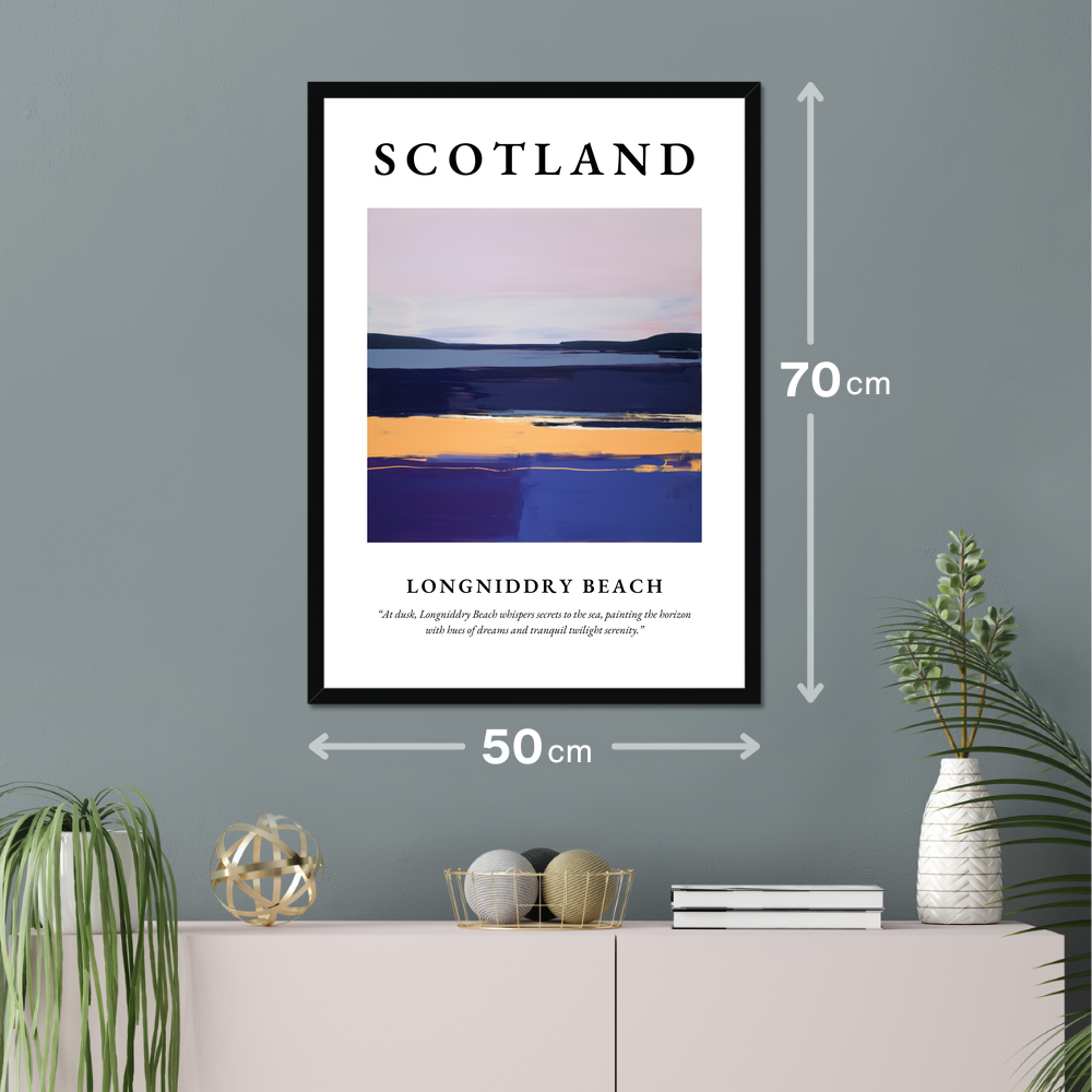 Poster of Longniddry Beach hanging on a wall