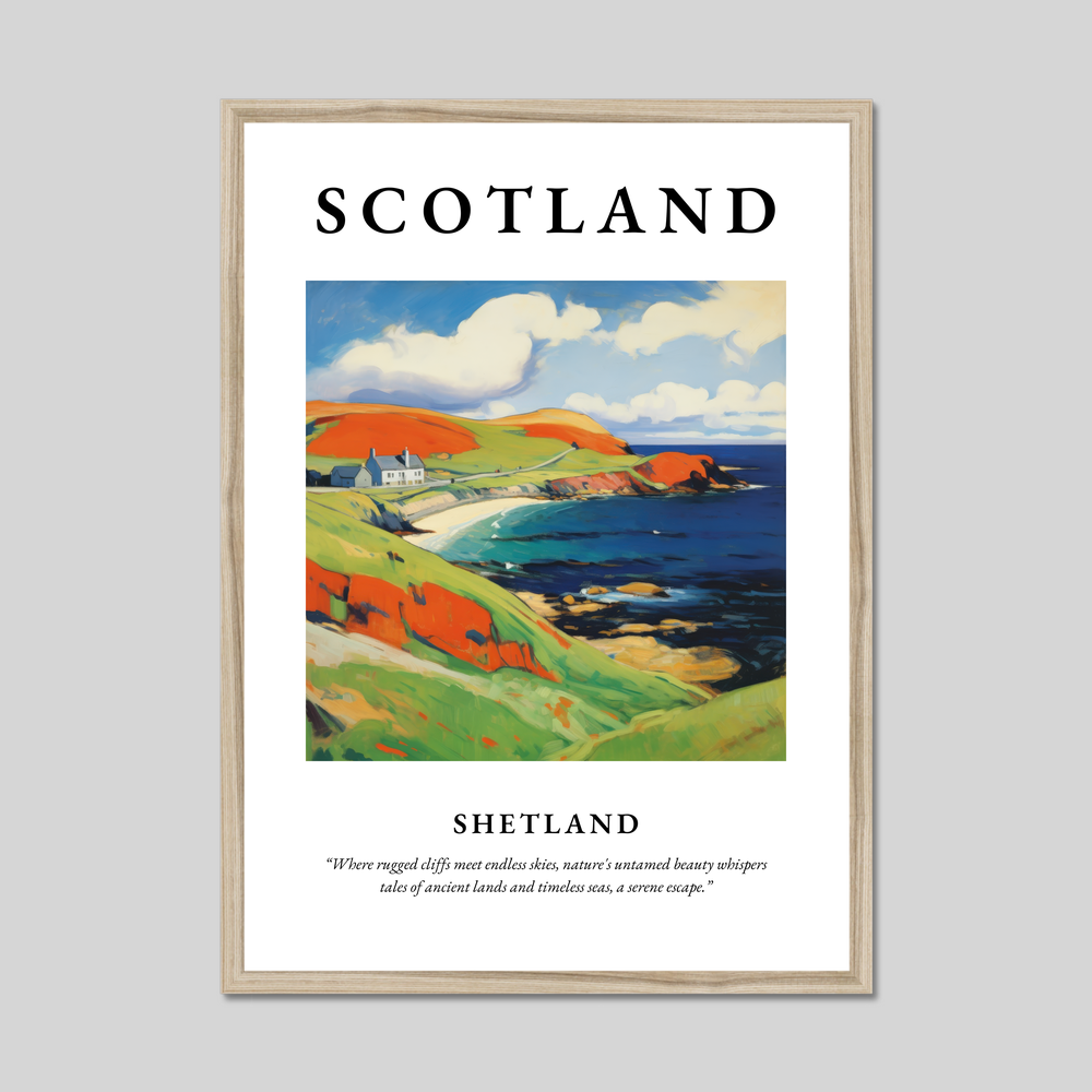 Poster in a natural frame with the word Scotland