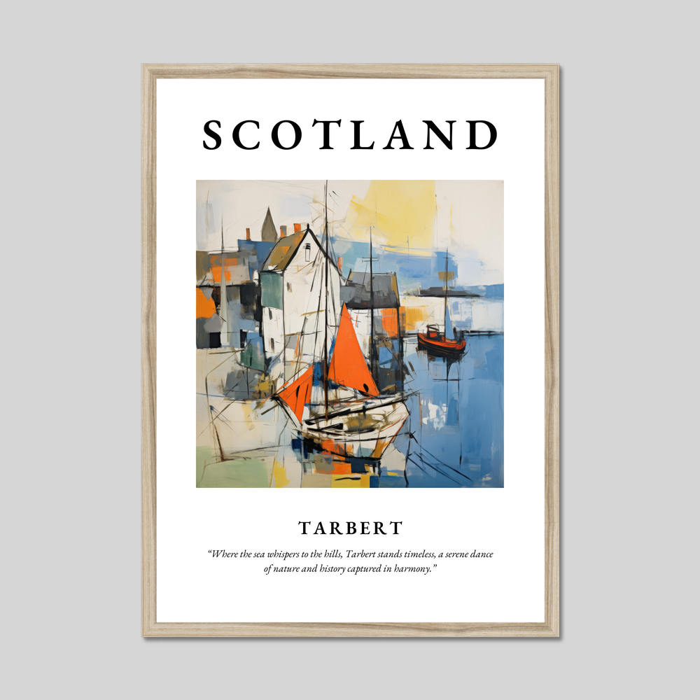 Poster in a natural frame with the word Scotland