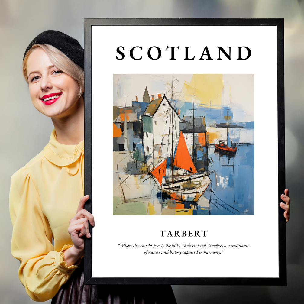 Person holding a poster of Tarbert