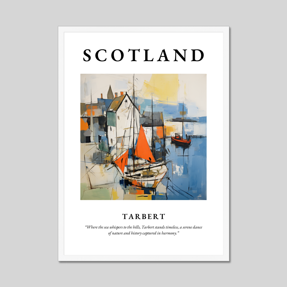 Poster in a white frame with the word Scotland