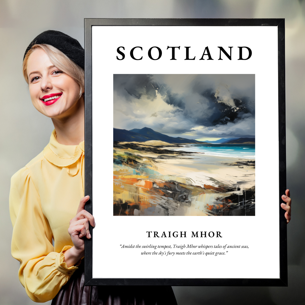 Person holding a poster of Traigh Mhor