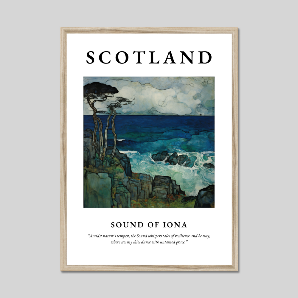 Poster in a natural frame with the word Scotland