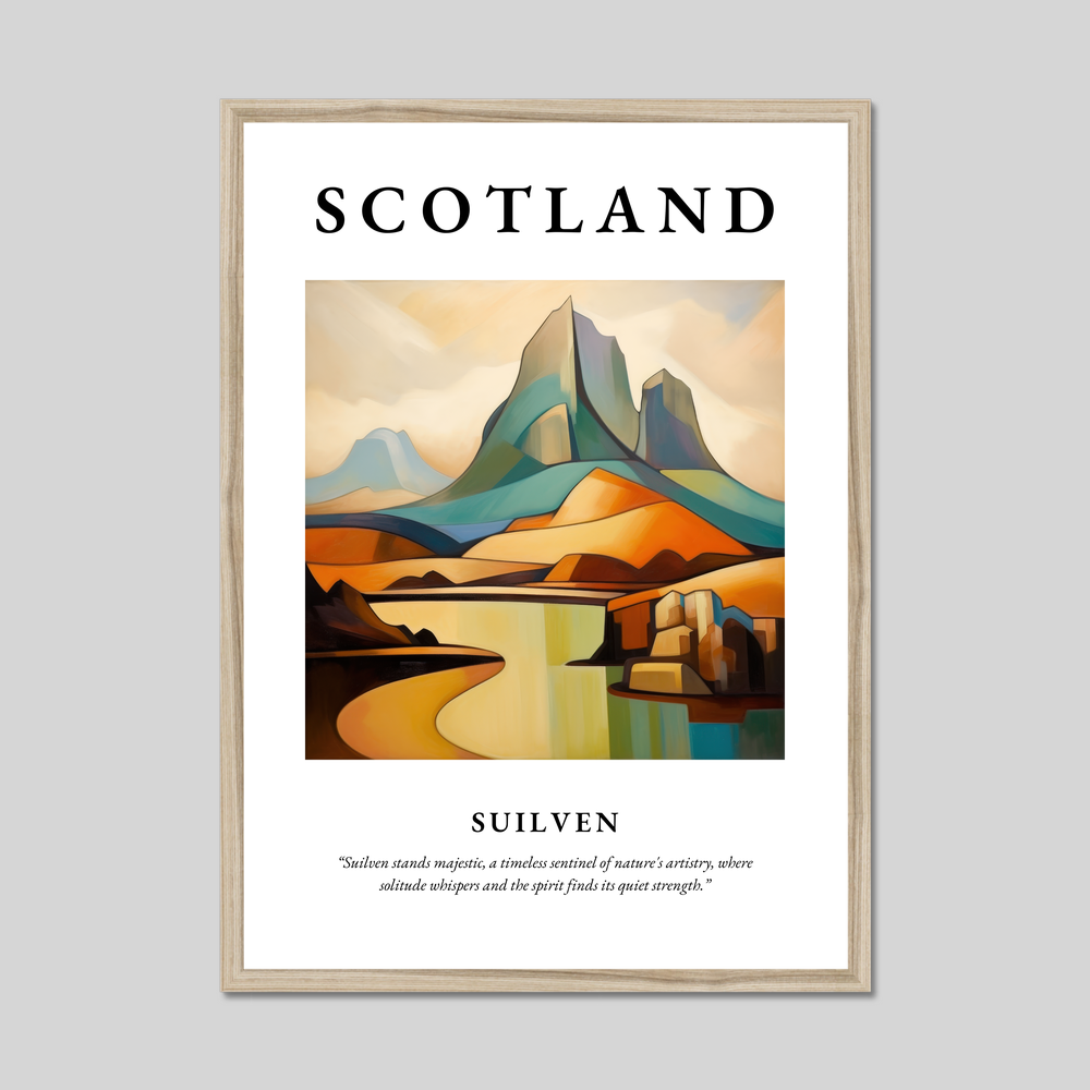 Poster in a natural frame with the word Scotland