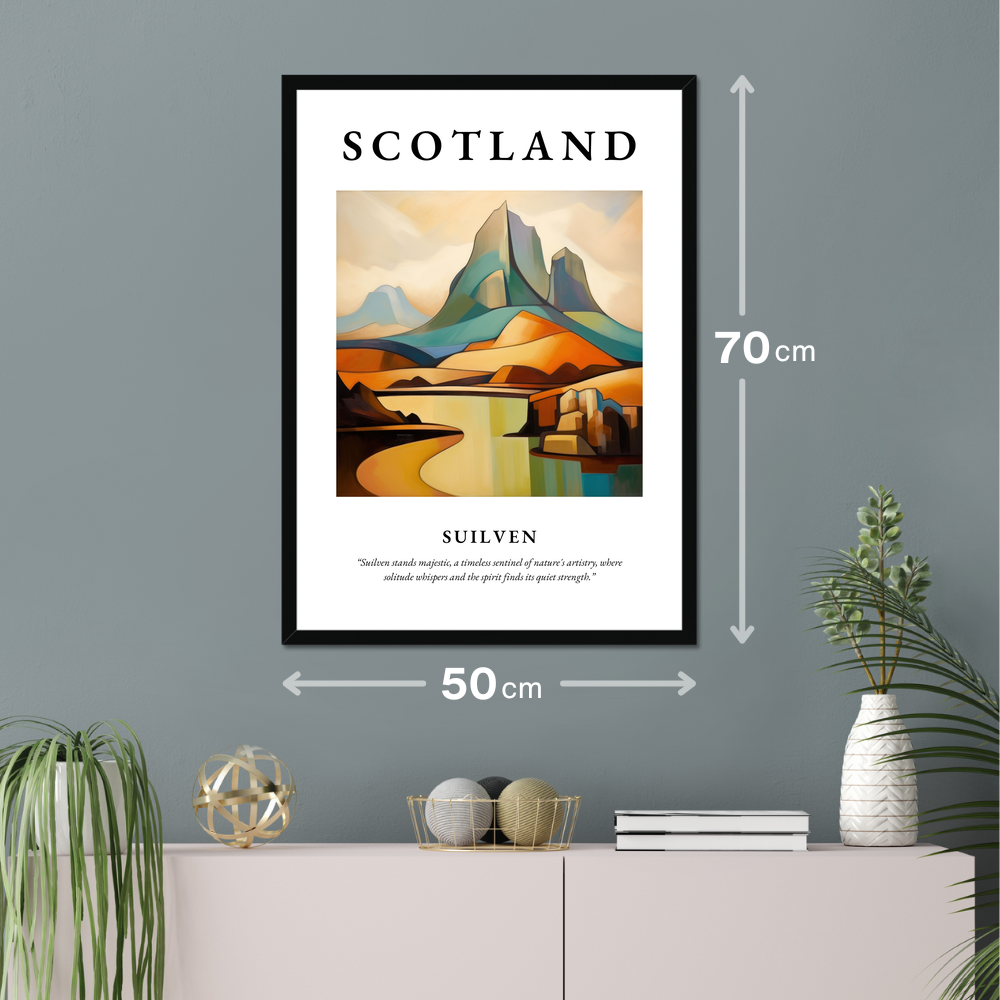 Poster of Suilven hanging on a wall