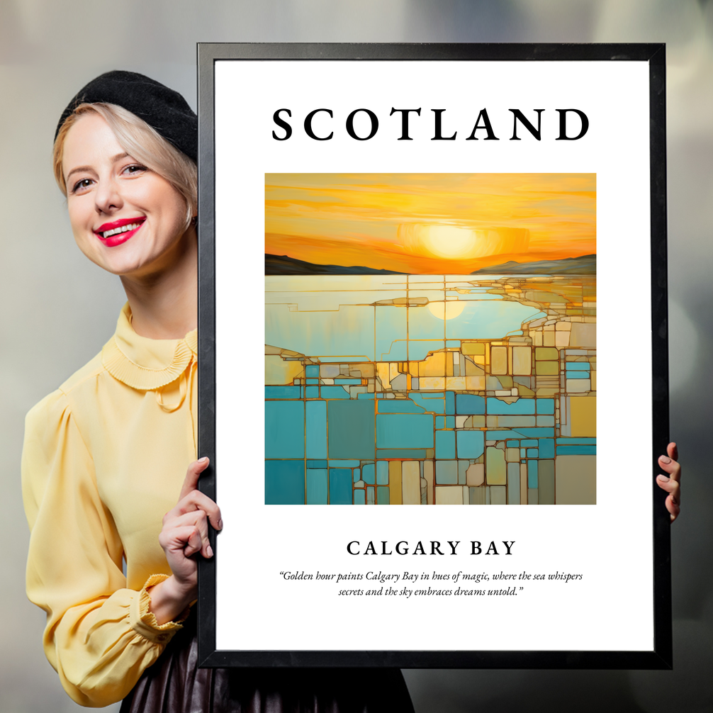 Person holding a poster of Calgary Bay