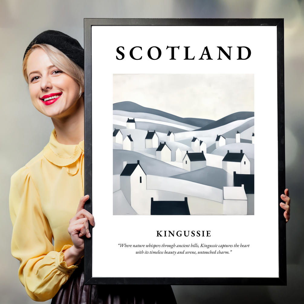 Person holding a poster of Kingussie