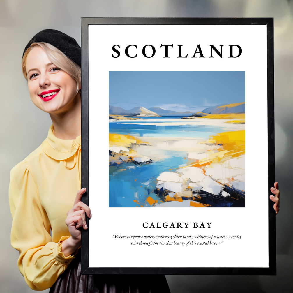 Person holding a poster of Calgary Bay