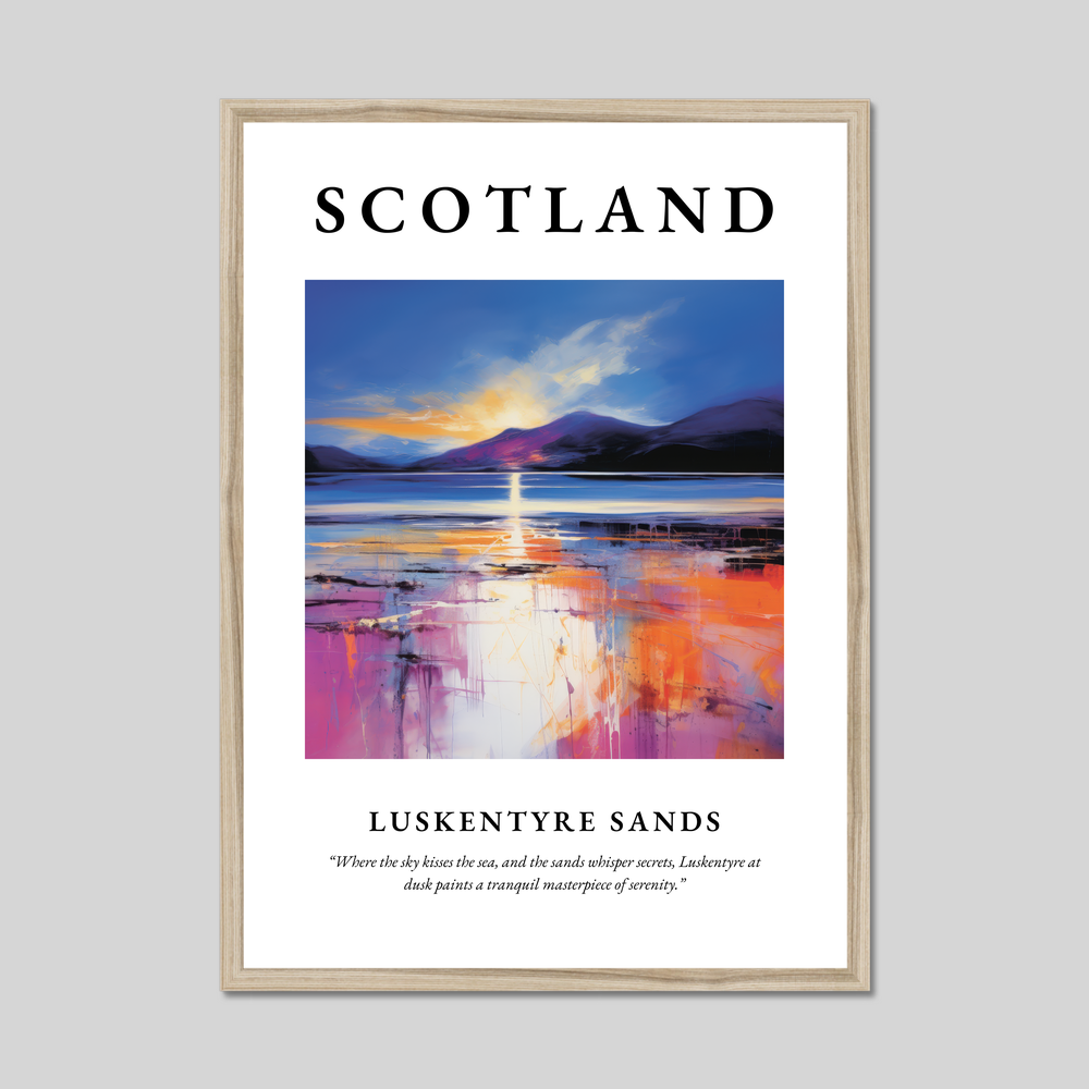 Poster in a natural frame with the word Scotland