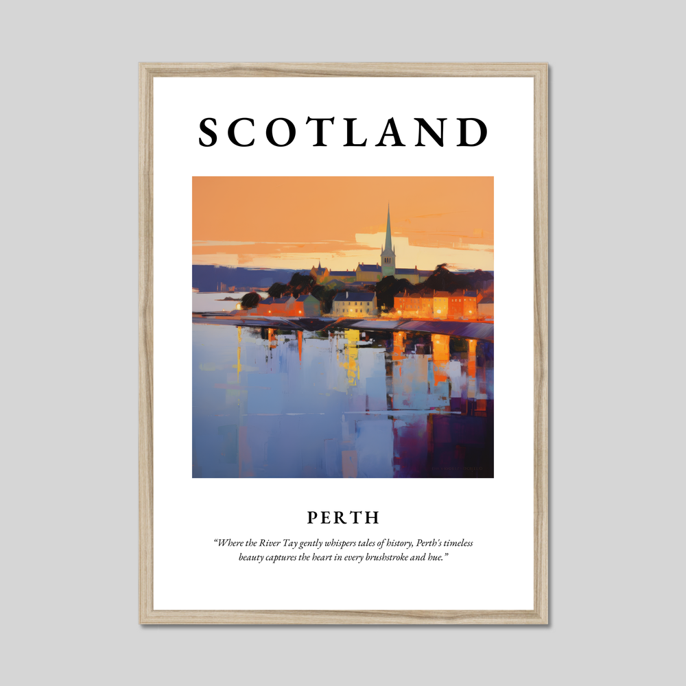 Poster in a natural frame with the word Scotland