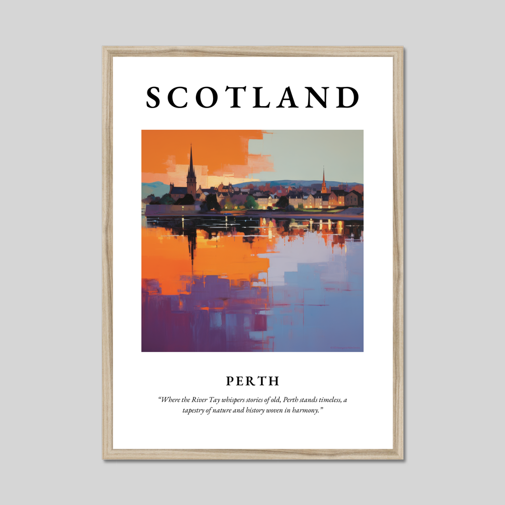 Poster in a natural frame with the word Scotland