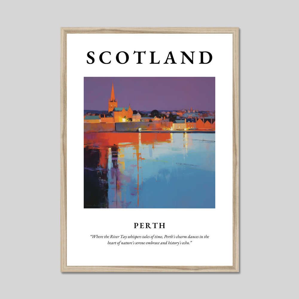 Poster in a natural frame with the word Scotland