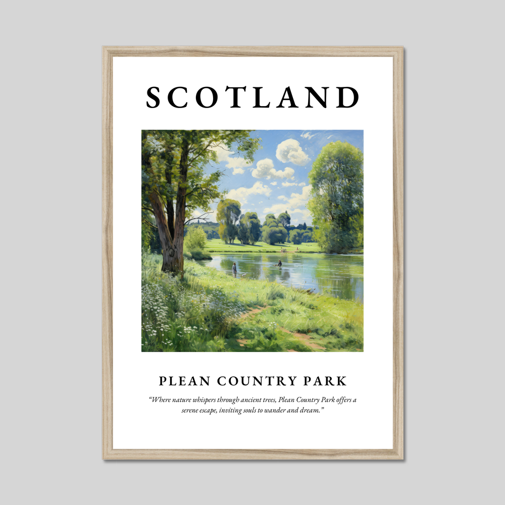 Poster in a natural frame with the word Scotland