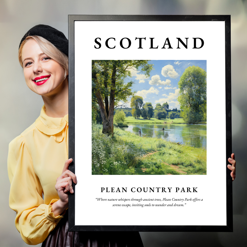 Person holding a poster of Plean Country Park