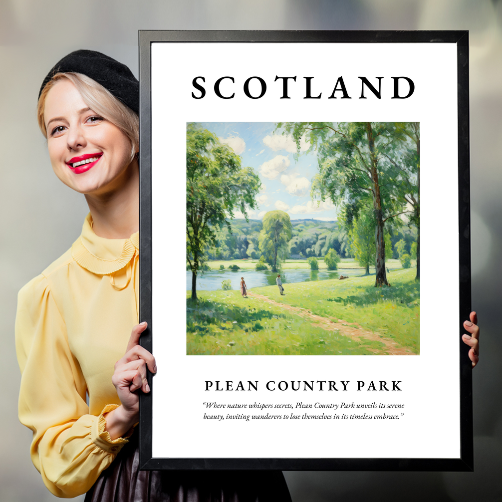 Person holding a poster of Plean Country Park