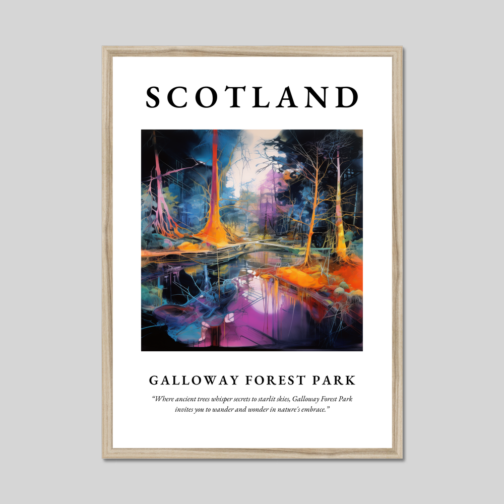 Poster in a natural frame with the word Scotland