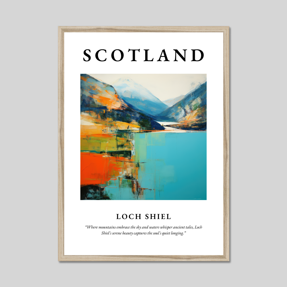 Poster in a natural frame with the word Scotland