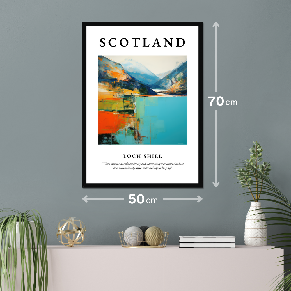 Poster of Loch Shiel hanging on a wall