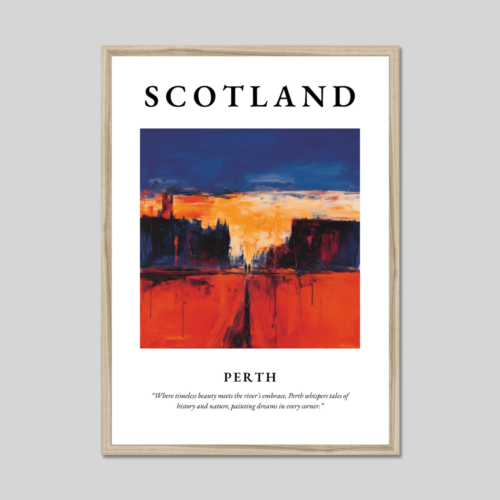 Poster in a natural frame with the word Scotland