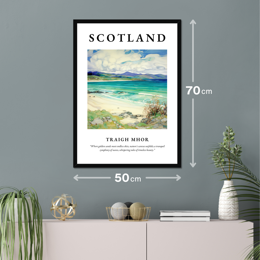 Poster of Traigh Mhor hanging on a wall