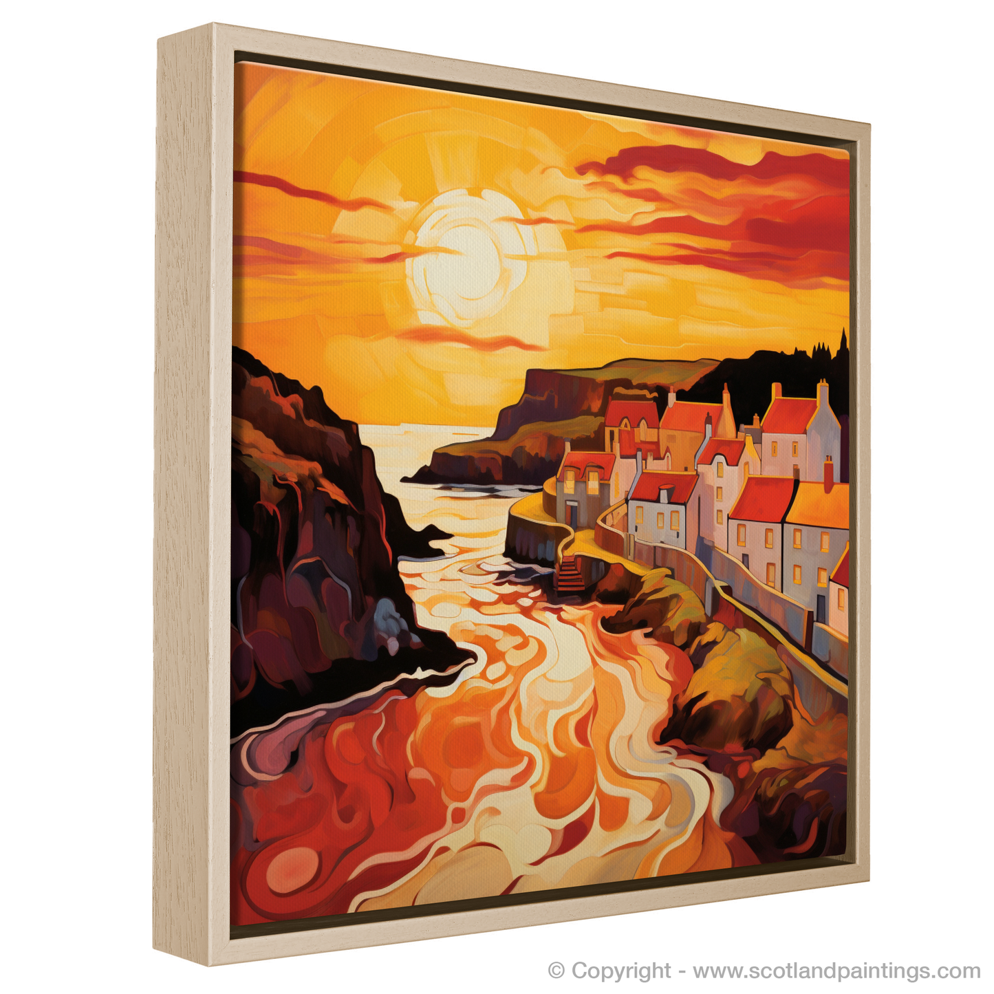 Portsoy Harbour at Golden Hour: An Abstract Symphony of Light and Colour