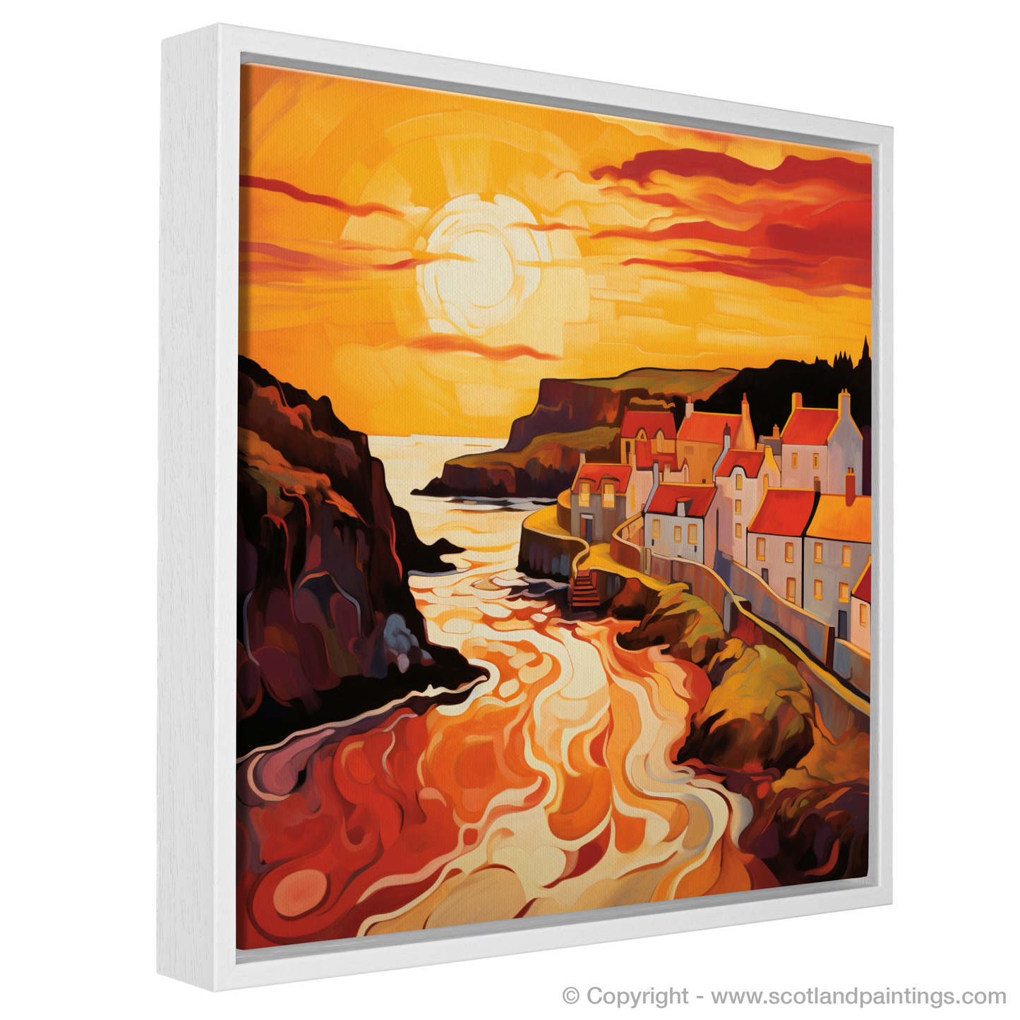 Portsoy Harbour at Golden Hour: An Abstract Symphony of Light and Colour