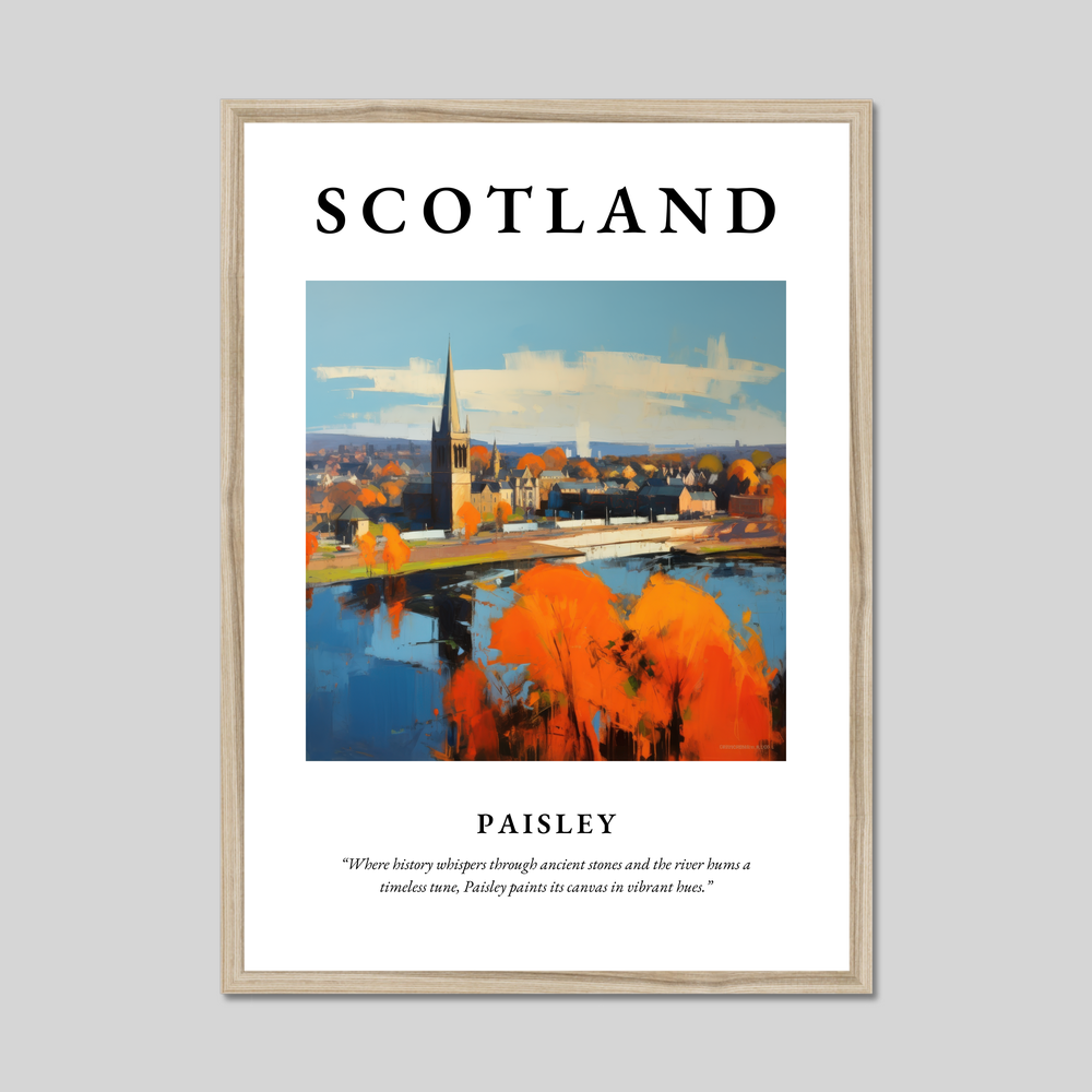 Poster in a natural frame with the word Scotland