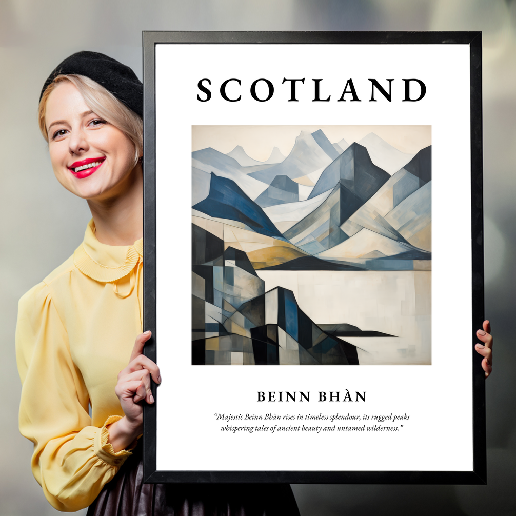 Person holding a poster of Beinn Bhàn