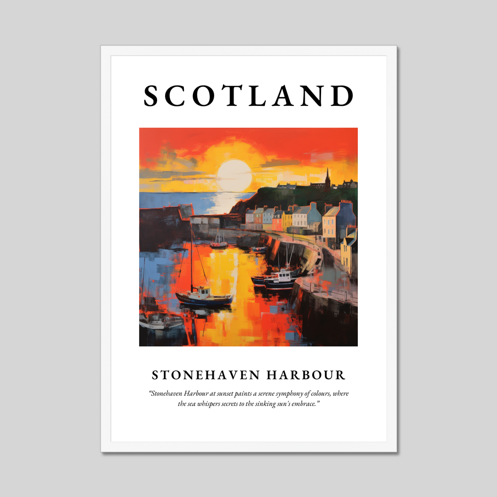 Poster in a white frame with the word Scotland