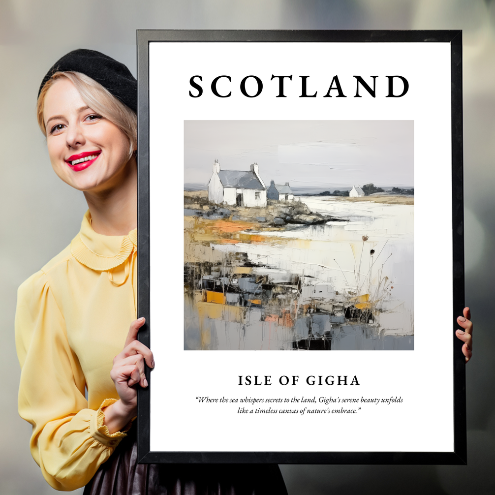 Person holding a poster of Isle of Gigha