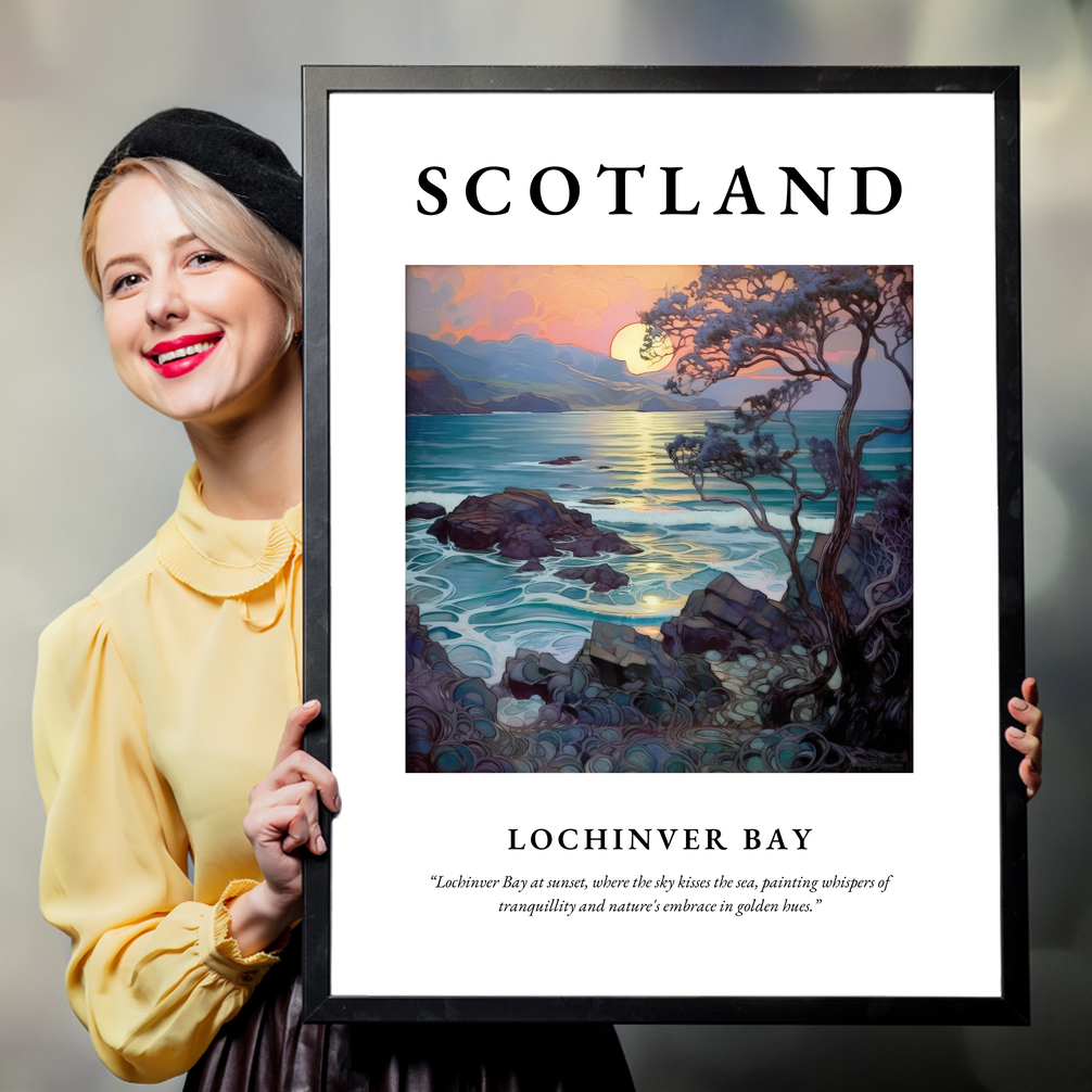 Person holding a poster of Lochinver Bay