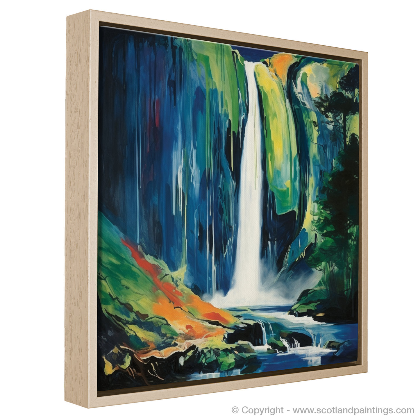 Emerald Cascade: A Color Field Tribute to Bonaloch Falls