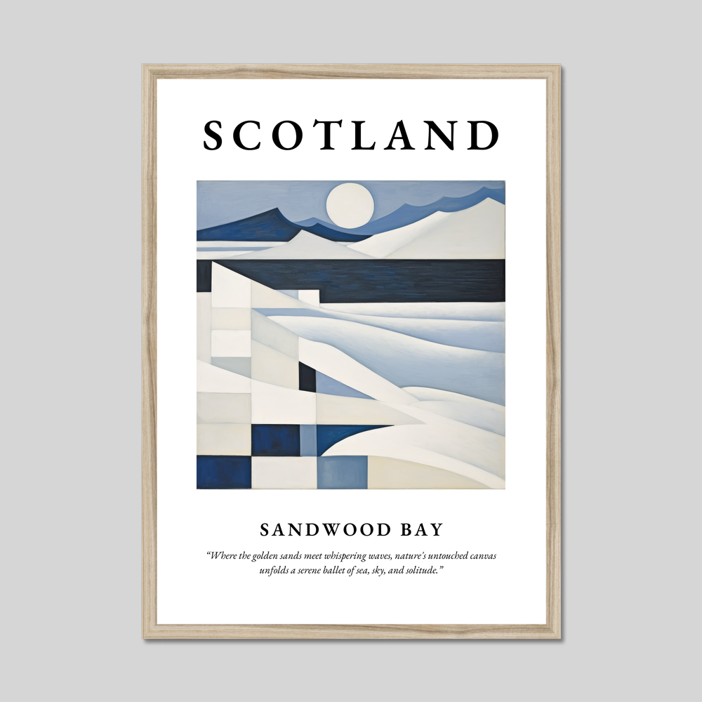 Poster in a natural frame with the word Scotland