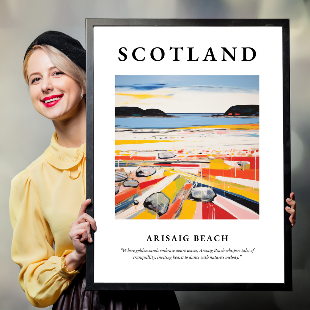 Person holding a poster of Arisaig Beach