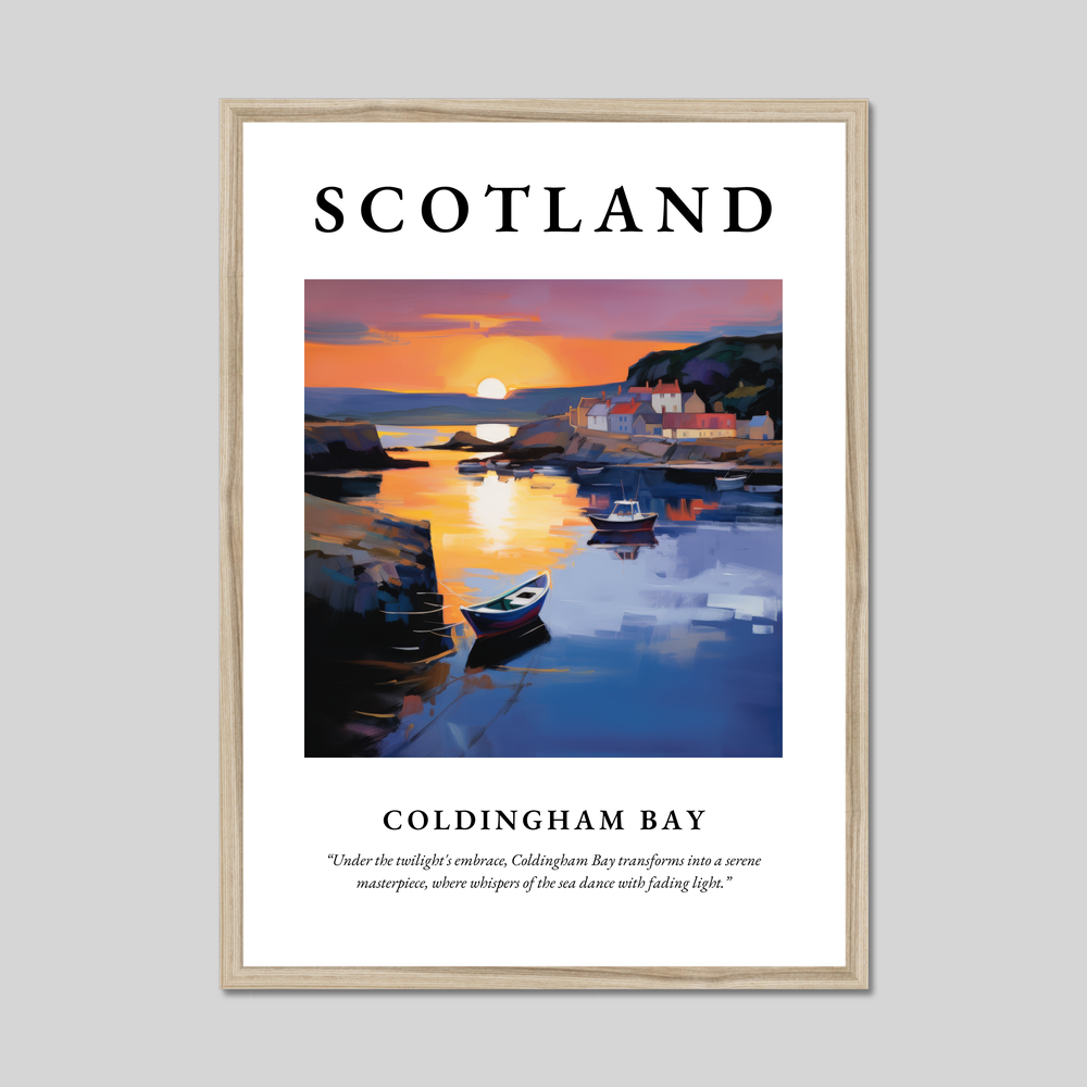 Poster in a natural frame with the word Scotland