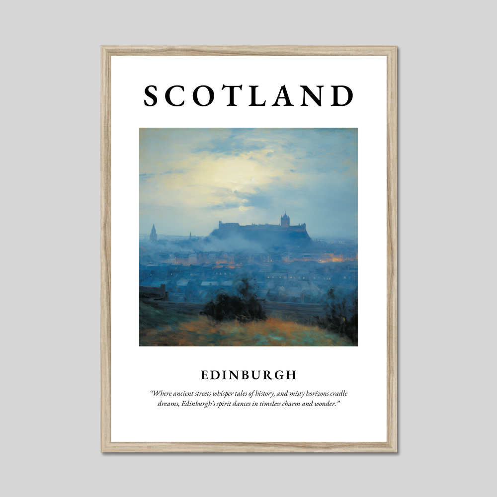 Poster in a natural frame with the word Scotland